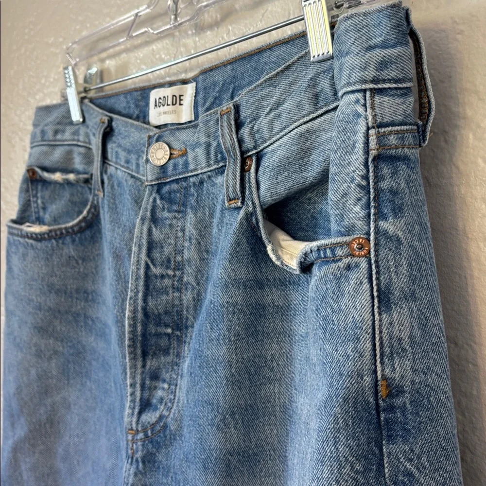 Agolde Women’s WideLeg Baggy Light Blue Wash Denim Jeans 29 - Picture 3 of 9